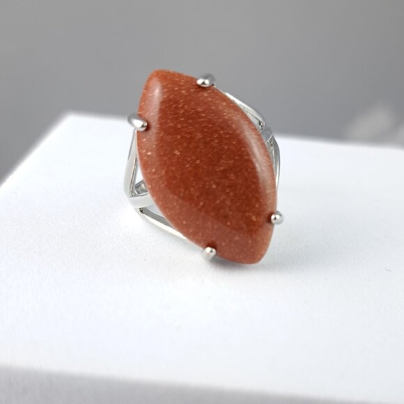 Marquise Sunstone Adjustable Ring - Picture 2 of 4